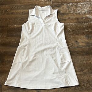 Hind White Sleeveless Polo Shift Dress Ladies  Golf Tennis Pickle Ball Medium